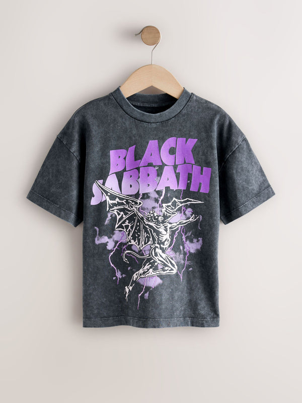 Black Washed Sabbath Band T-Shirt (3-16yrs)