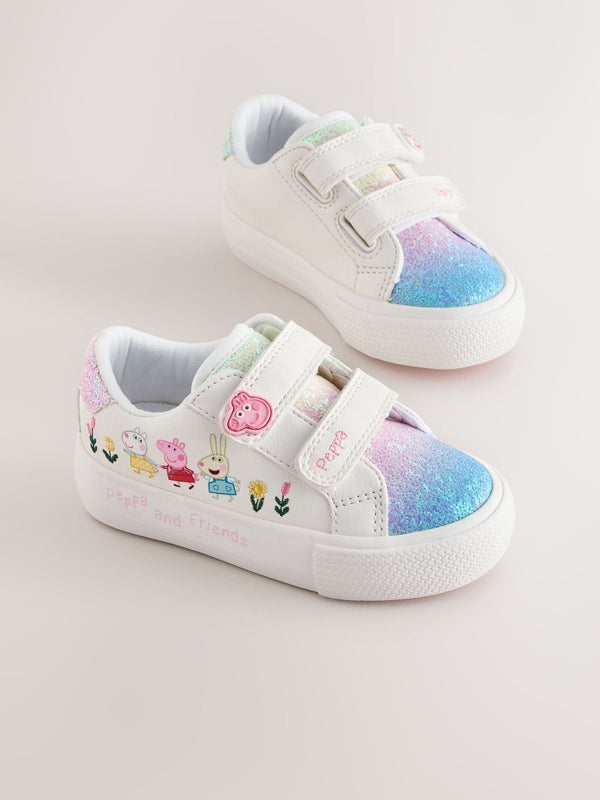 White Wide Fit (G) Peppa Pig Chunky Trainers with Touch Fastening