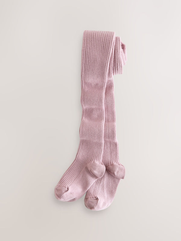 Lilac Purple Cotton Rich Rib Tights