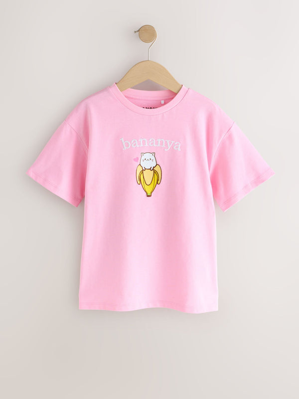 Pink Bananya Oversized Graphic T-Shirt (3-16yrs)