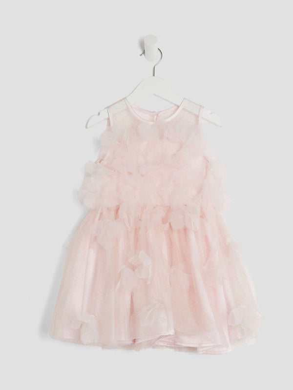 River Island Pink 3D Floral Print Tulle Dress