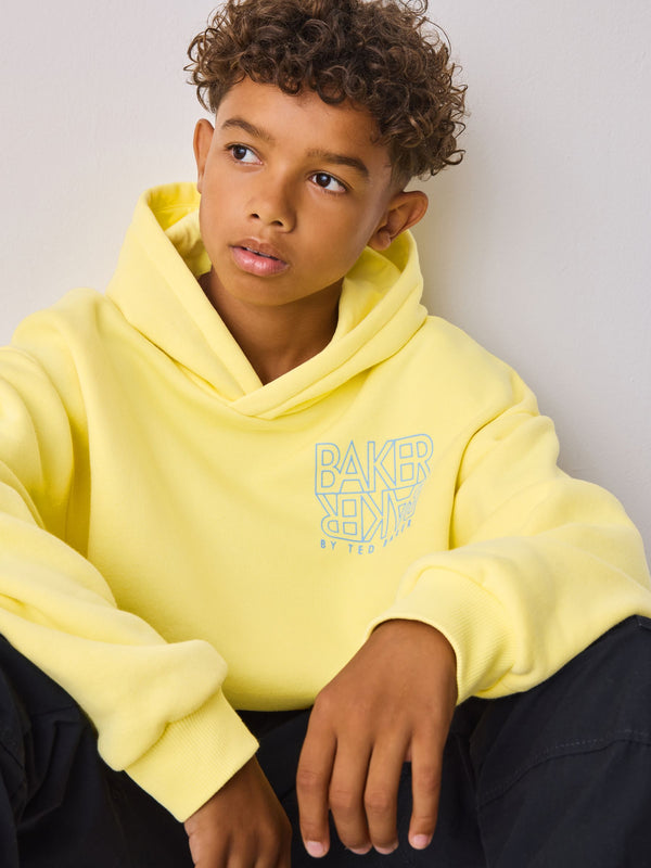 Baker by Ted Baker Oversized Yellow Graphic Hoodie