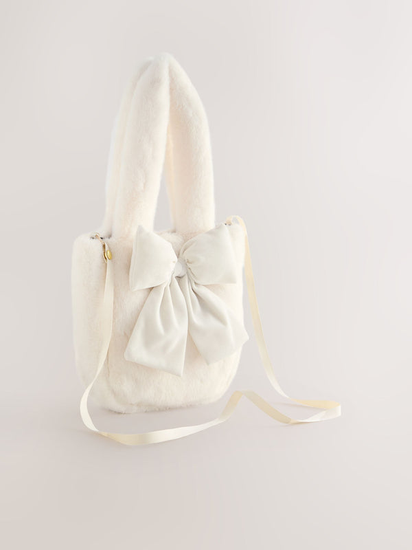 Cream Cream Fur Bucket Bag