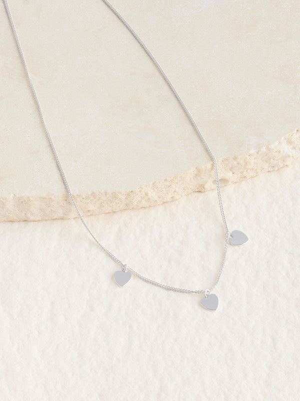 Silver Tone Sterling Heart Charm Necklace