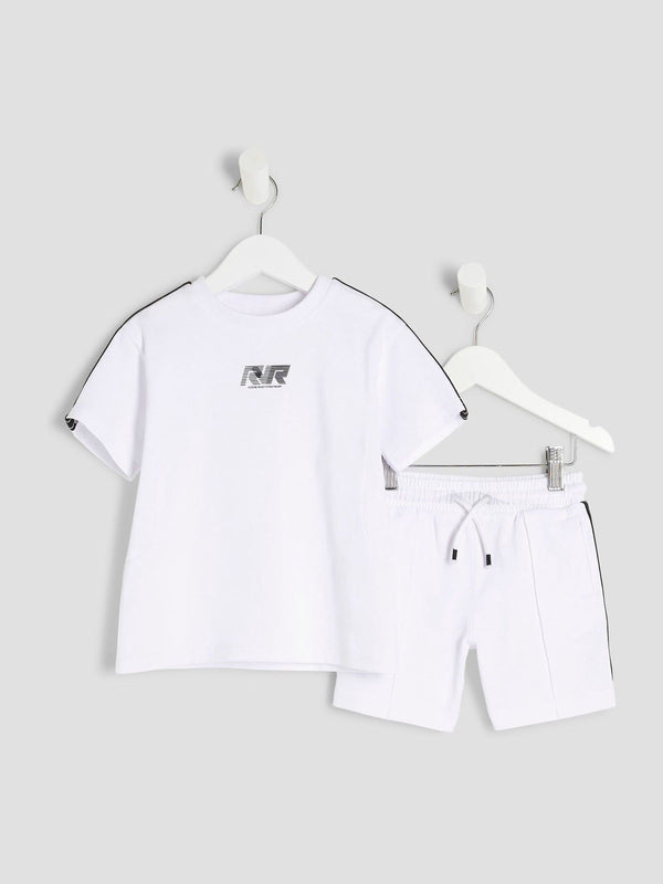 River Island White Taped T-Shirt Set