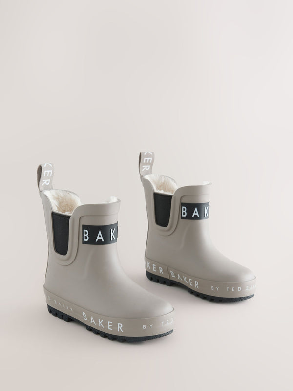 Baker by Ted Baker Stone Faux Fur Lined Welly Boots
