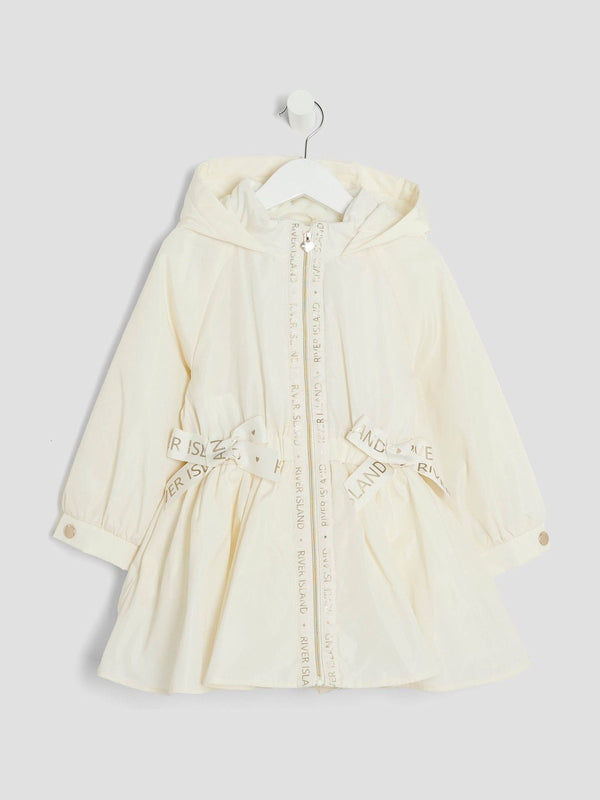 River Island Cream Girls Peplum Rain Coat