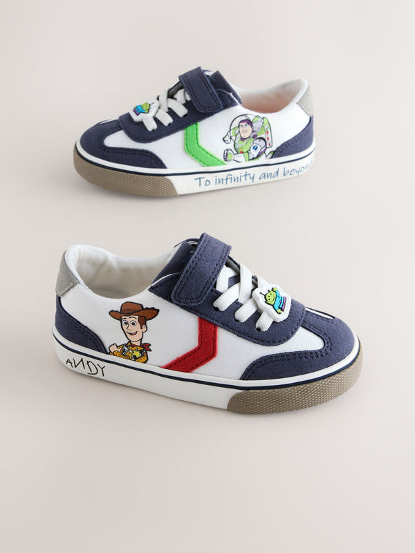 White Toy Story Touch Fastening Elastic Lace Trainers