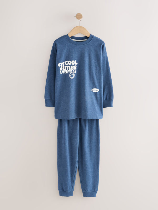Navy Cool Times Snuggle Fit Single Pyjamas (1.5-9yrs)