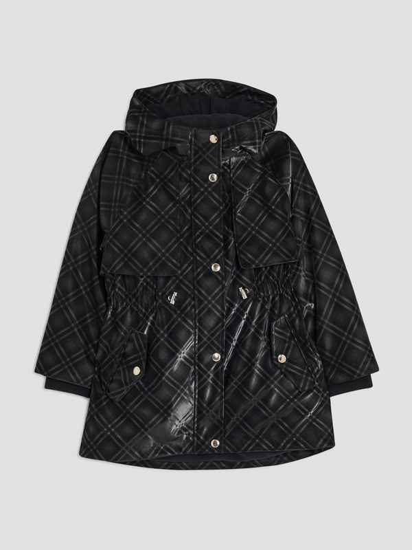 River Island Black Check Rainmac Coat