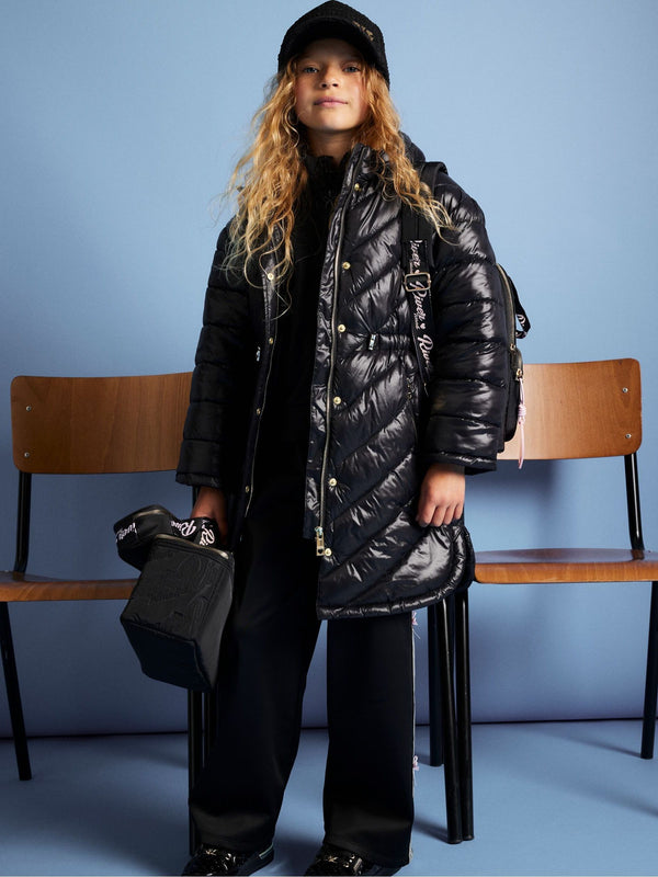 River Island Black Padded Longline Jacket
