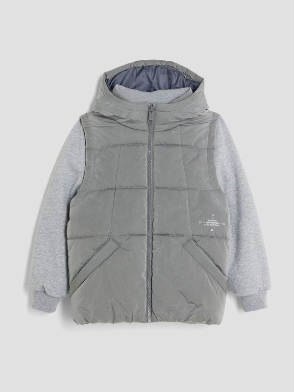 River Island Grey Boys Hybrid Gilet