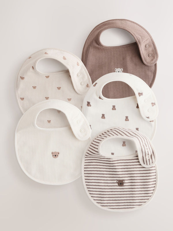 Brown Baby Bibs 5 Pack