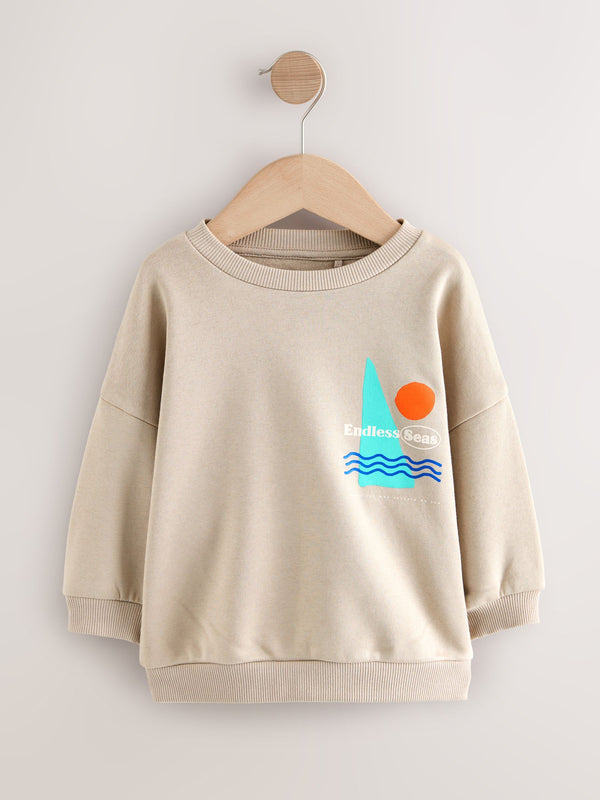 Stone Endless Seas Printed Crew Neck Sweatshirt (3mths-7yrs)