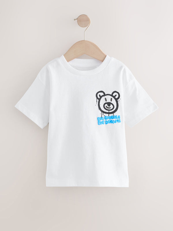 White Bear Short Sleeve Back Print T-Shirt (3mths-7yrs)