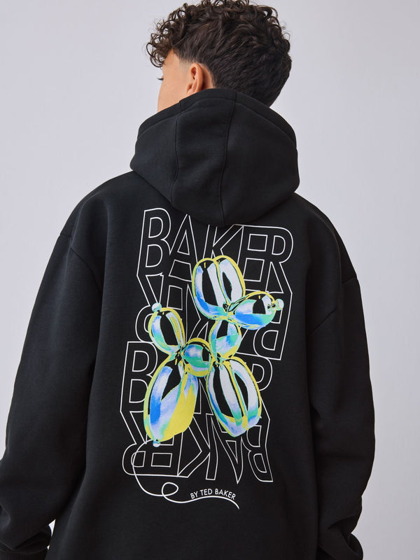 Baker by Ted Baker Oversized Balloon Dog Black Hoodie