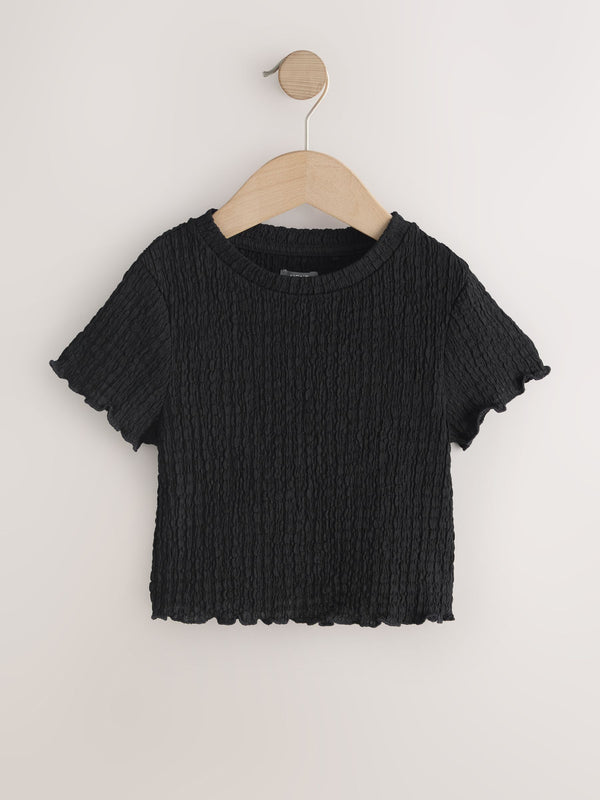 Black Textured T-Shirt (3-16yrs)