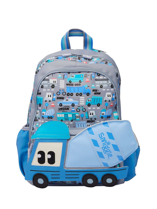 Smiggle Grey Ready Set Go Junior Character Backpack