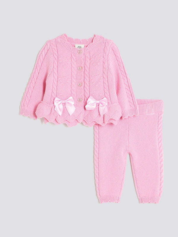 River Island Pink Baby Girls Peplum Cardigan