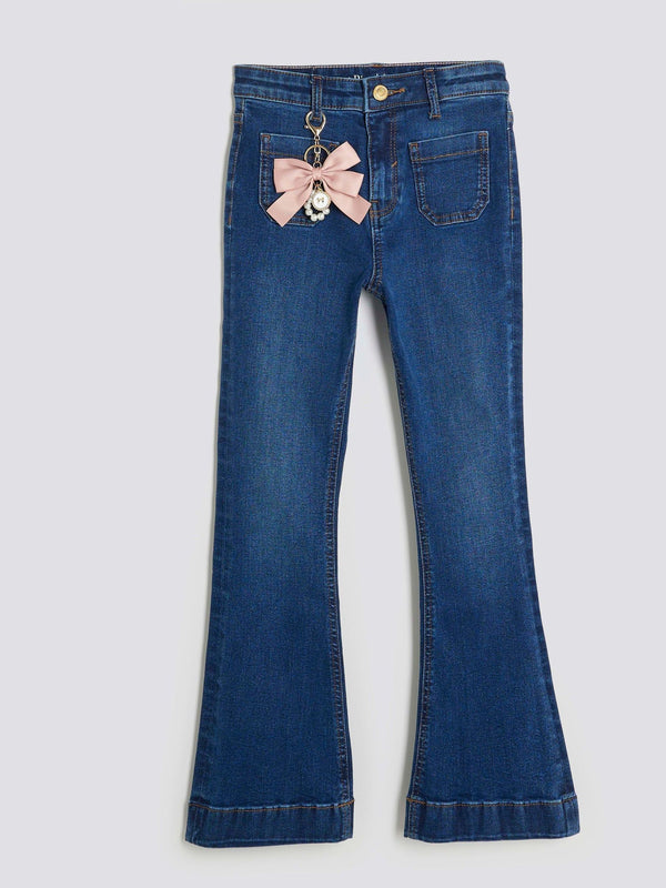 River Island Blue Girls Jupiter Snaffle Flare Jeans