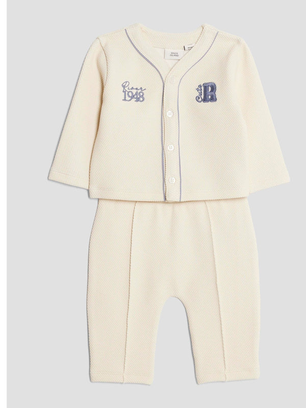 River Island Cream Baby Boys Baseball Set