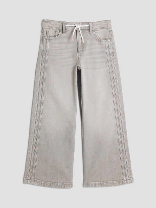 River Island Grey Girls Pull On Wide Jeans