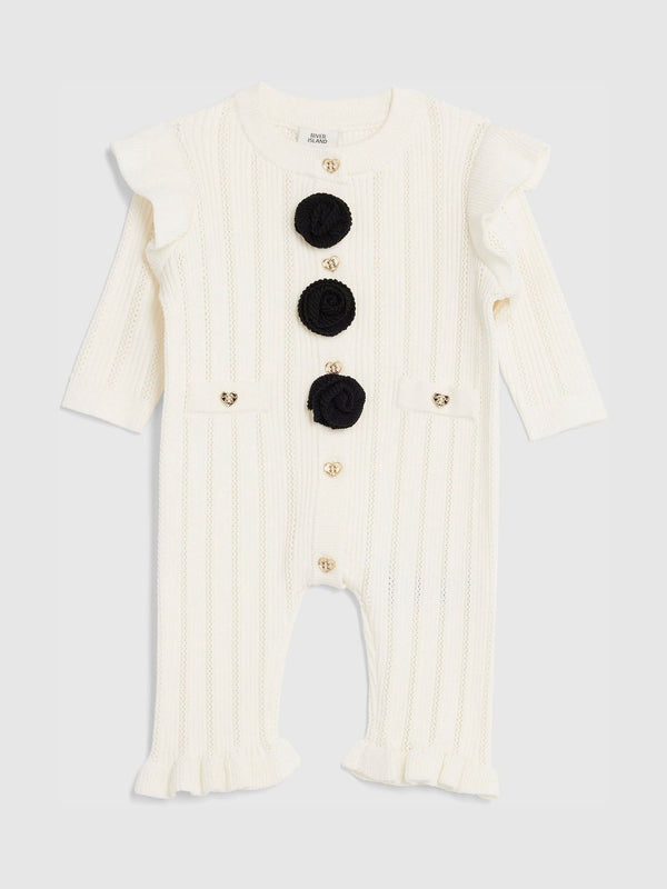 River Island Cream Pointelle Romper