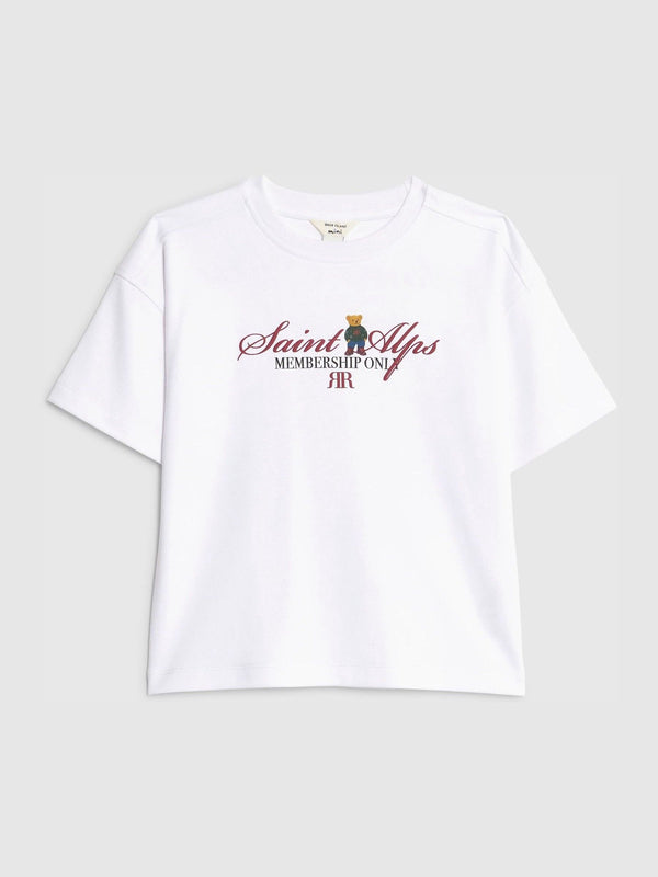 River Island White Saint Alps Bear T-Shirt