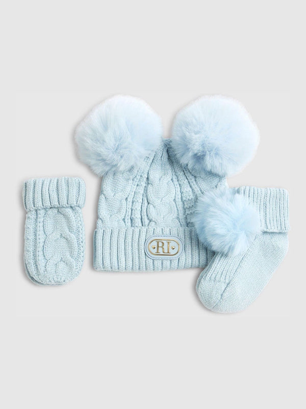 River Island Blue Beanies 3 Pack