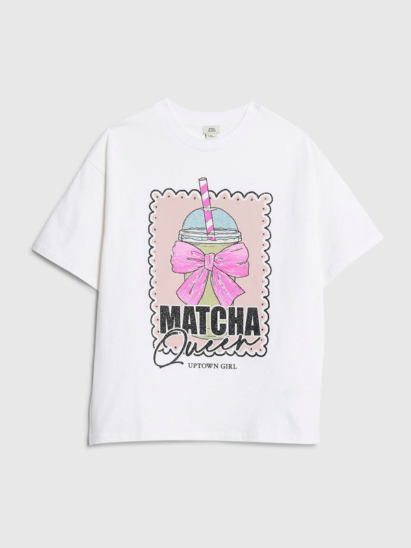 River Island White Matcha Queen T-Shirt