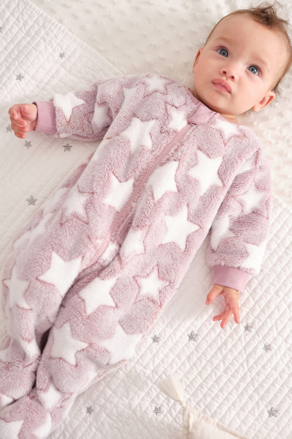 Pink Fleece Baby Sleepsuit immediate