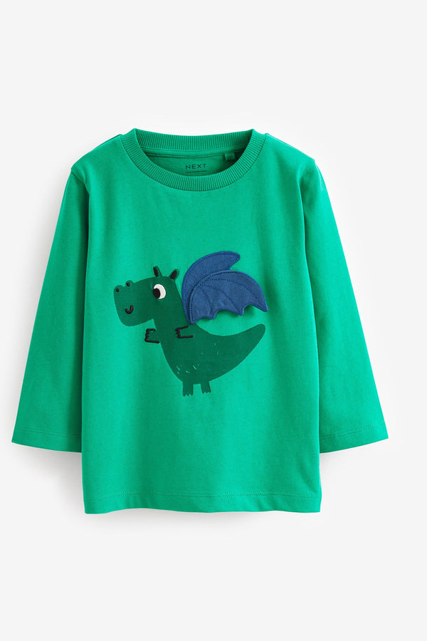 Copy Green Dragon Long Sleeve Character T-Shirt