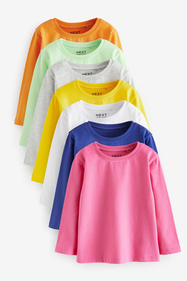 Copy Bright Multicolour Long Sleeve T-Shirts 7 Pack