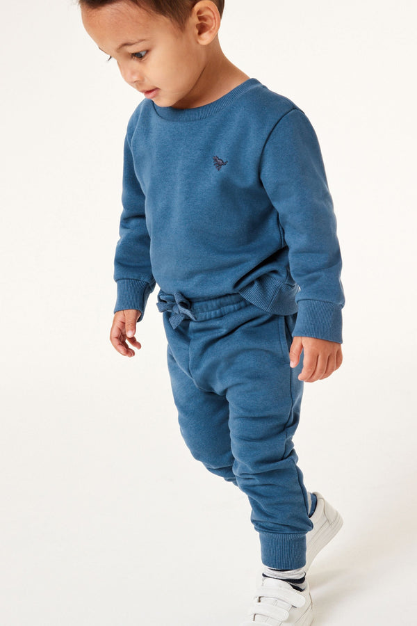 Mid Blue Jersey Sweatshirt And Joggers Set (3mths-7yrs)