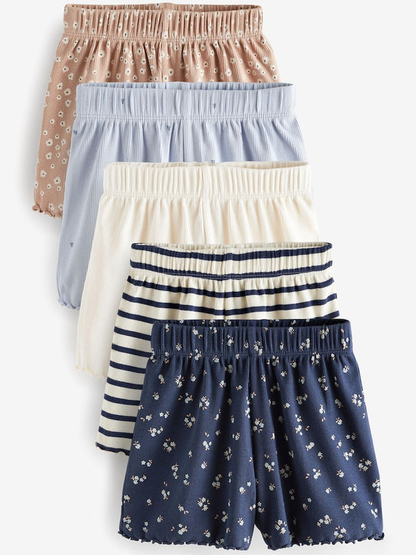 5 Pack Ribbed 100% Cotton Shorts immediate