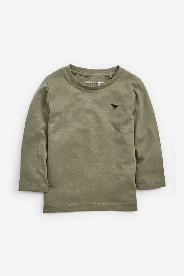 Plain Khaki Green Long Sleeve T-Shirt immediate
