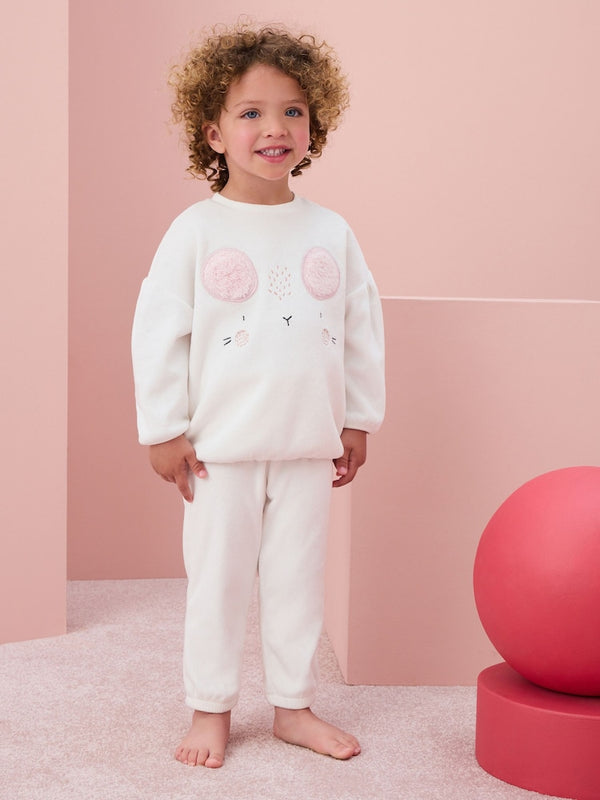 White Mouse Cosy Fleece Pyjamas(immediate)