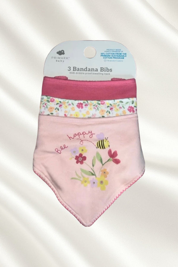 Primark 3 Pack Rose Bandana Bibs