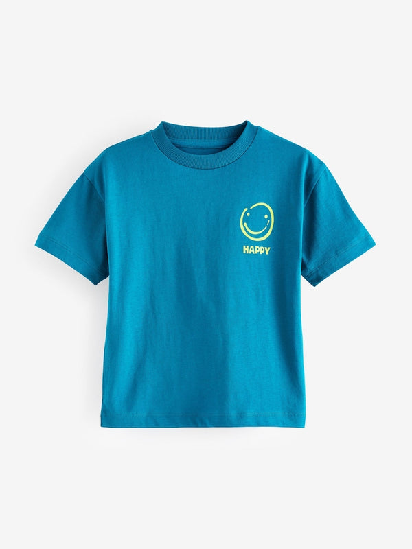 Blue Simple Short Sleeve T-Shirt immediate