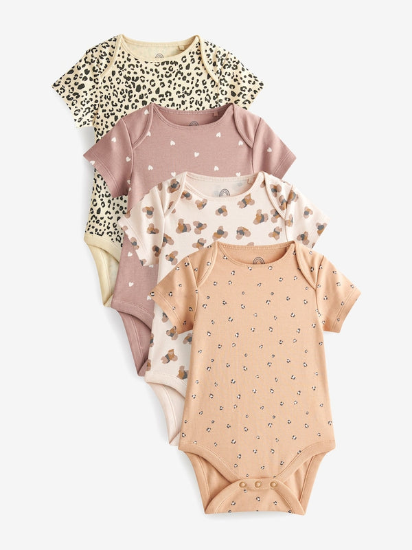 Neutral Animal Baby Short Sleeve Bodysuits 4 Pack immediate