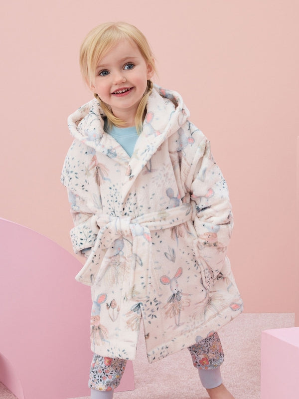 Cream Mouse Fairy Soft Touch Fleece Dressing Gown (immediate)