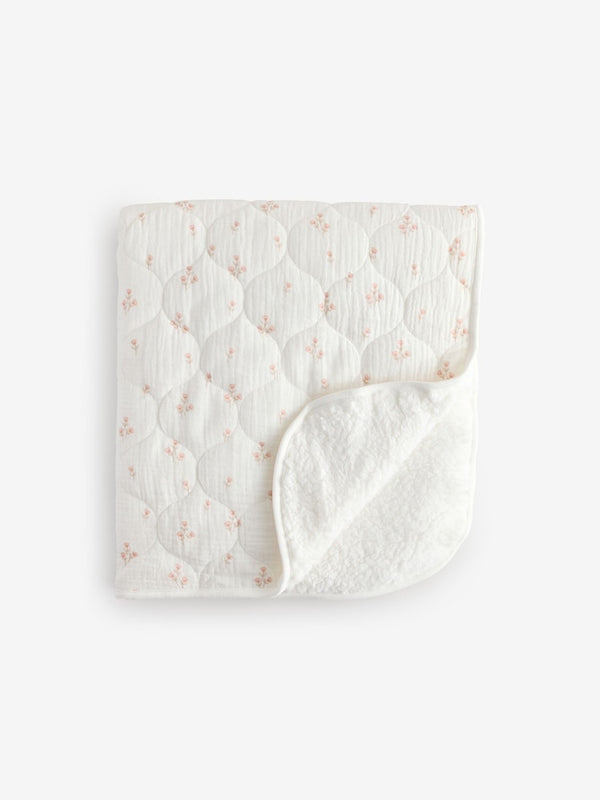 Delicate Floral Muslin Baby Fleece Blanket(immediate)