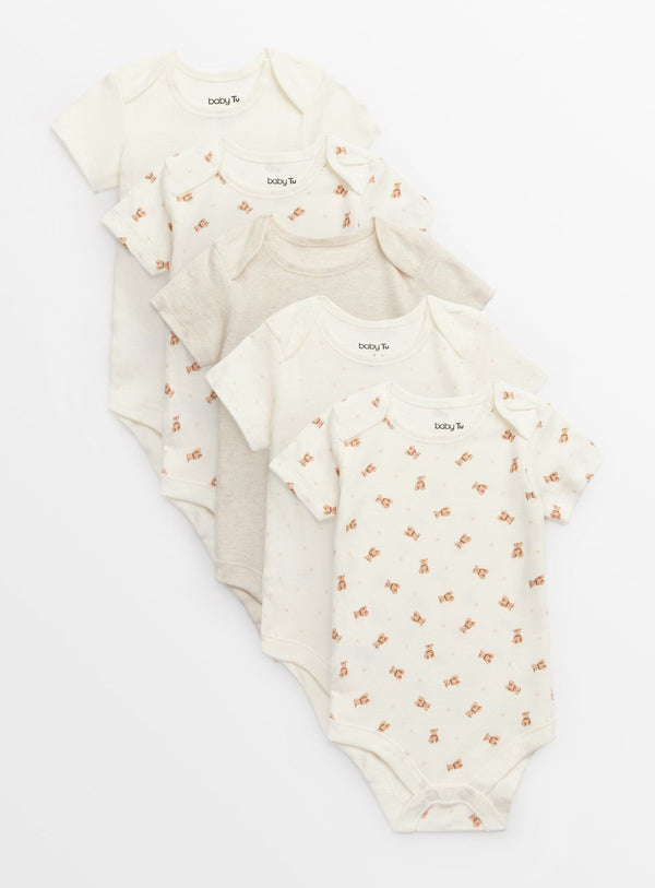 Baby Tu 5 Pack Baby Short Sleeve Bodysuits immediate