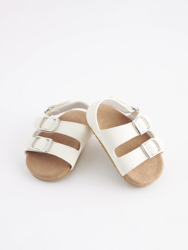 White Corkbed Baby Sandals (immediate