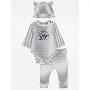 George Blue Striped 2025 Bodysuit Leggings and Hat Set