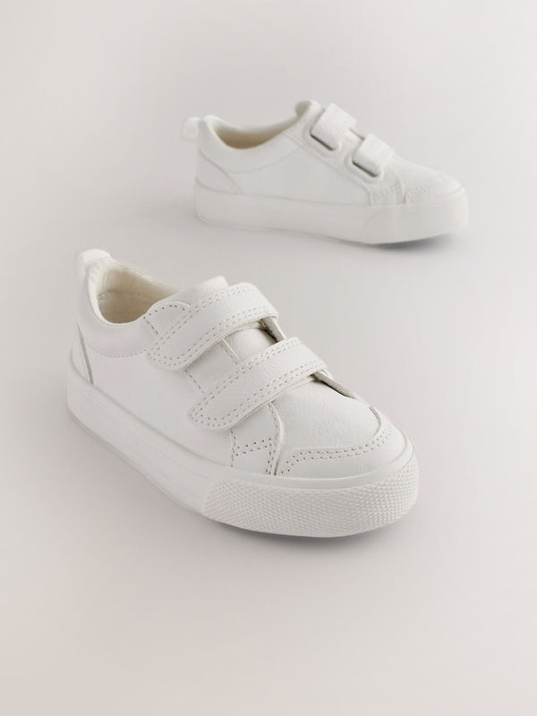 White Two Strap Touch Fastening Trainers immediate