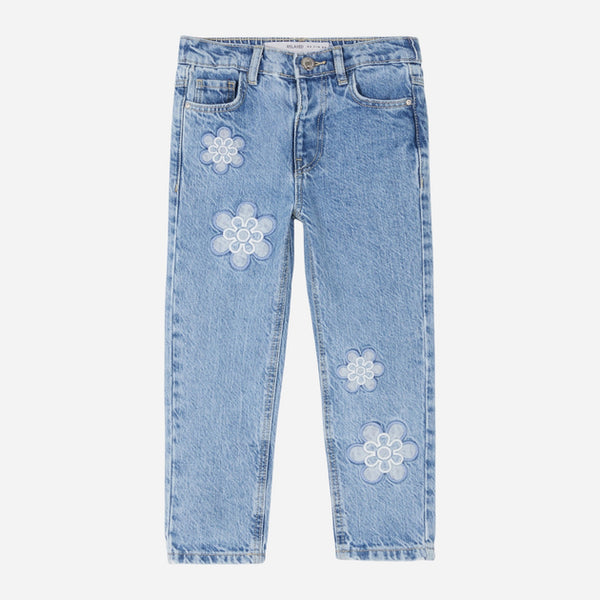 Primark Floral Relaxed Mid-Rise Washed Jeans