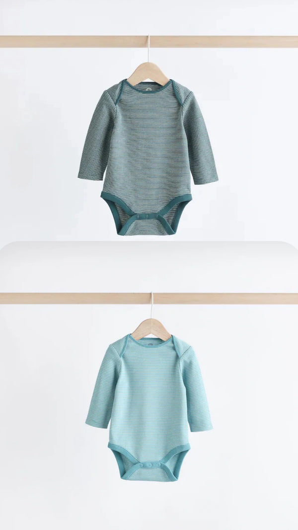 Stripe Baby Long Sleeve Bodysuits 2 Pack immediate