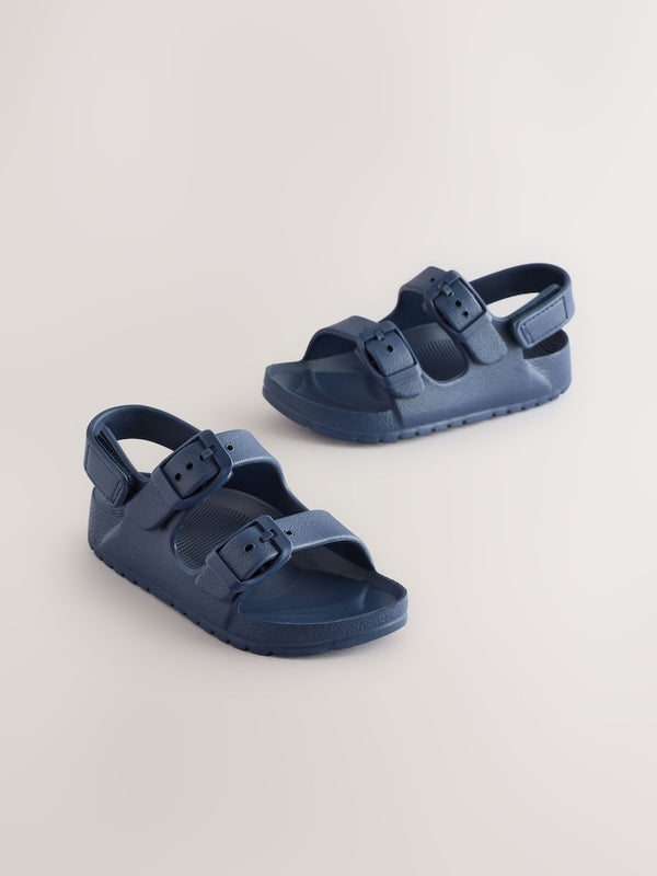Navy Double Buckle Ankle Strap EVA Sandals immediate