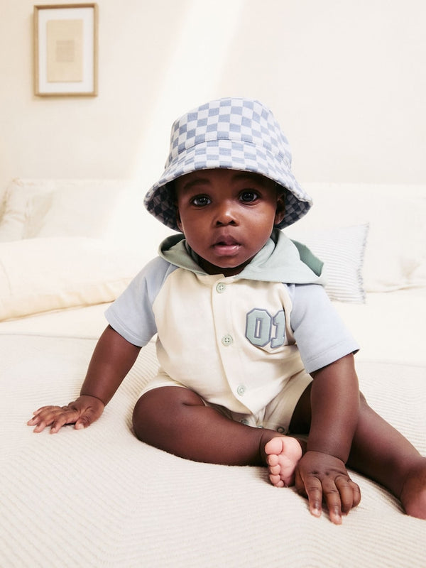 Blue Checkerboard Baby Bucket Hat immediate